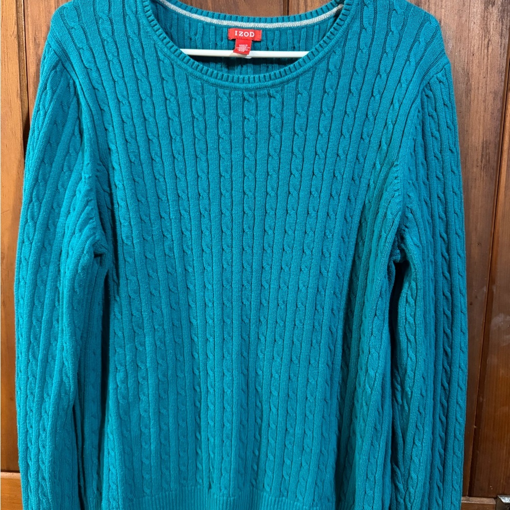 Izod Turquoise Cable Knit Sweater